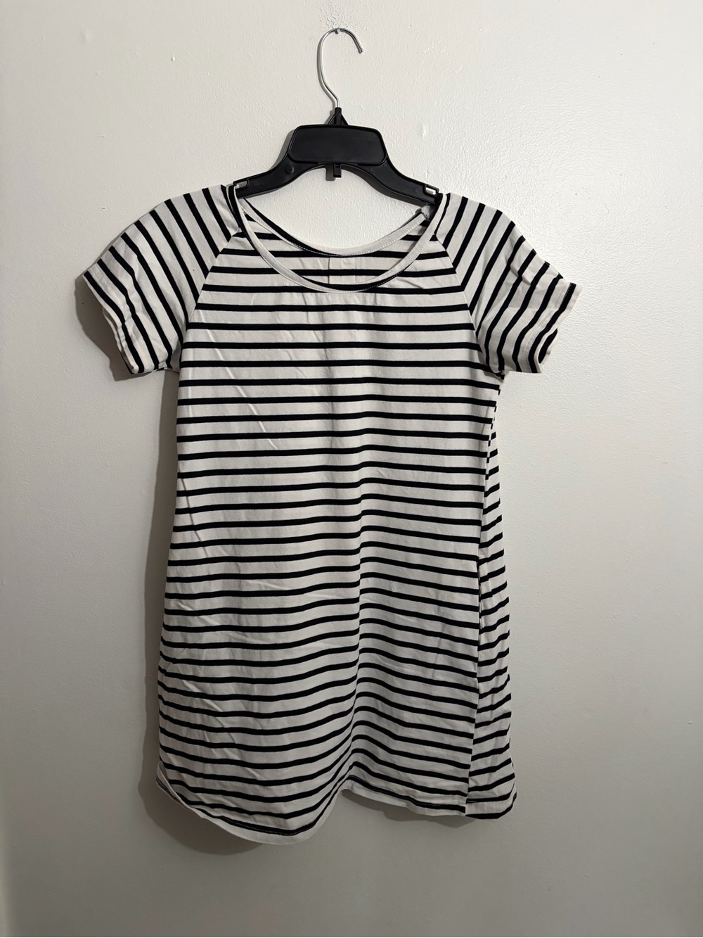 Black & White Striped Short Sleeve Dress